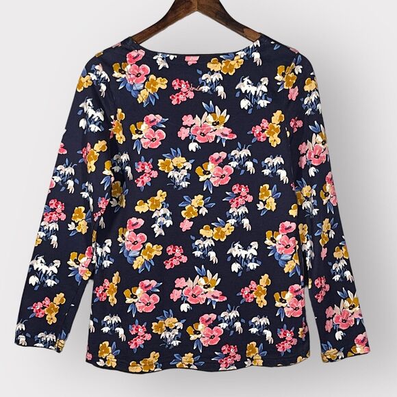 Joules Blouse Top Women 8 Blue Floral Harbour Print Long Sleeve Pullover W61 - Picture 5 of 14